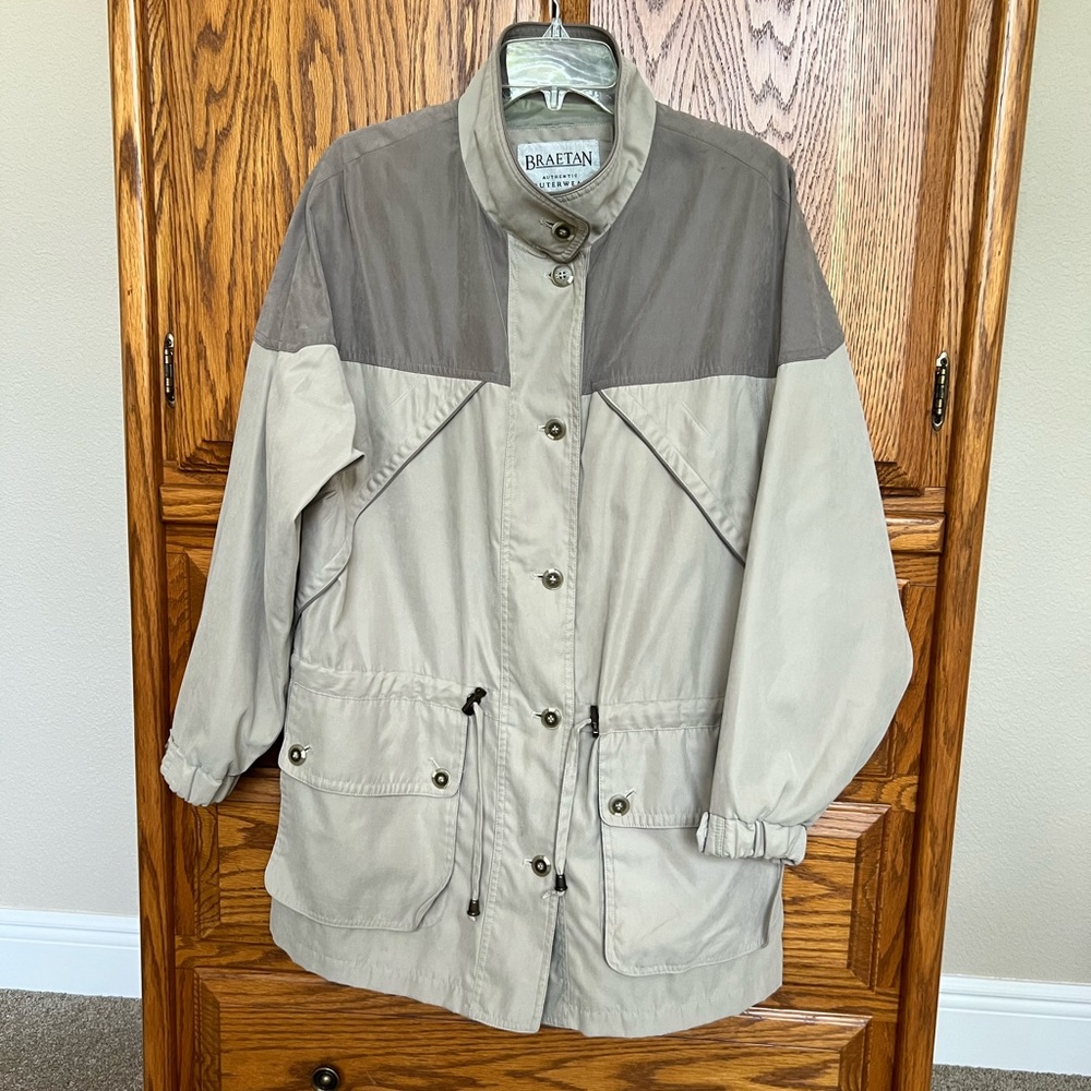 Braetan Two-Tone Taupe Trench Coat